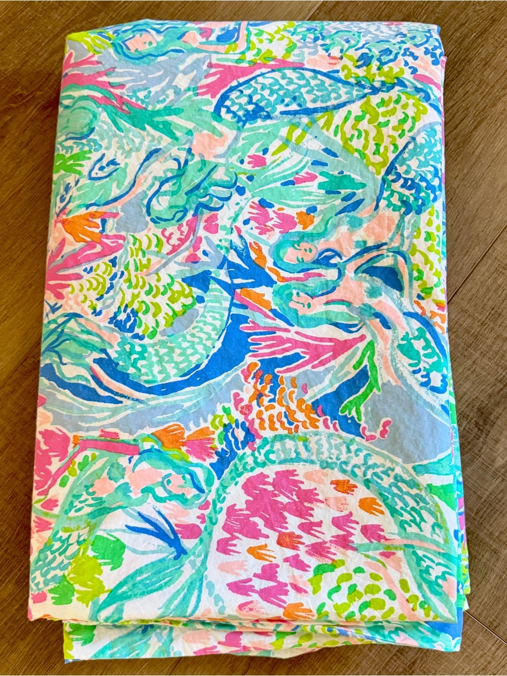 Pottery Barn Kids Lilly Pulitzer Mermaid Cove Twin Duvet Cover Cotton Reversible